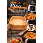 İndirimKap Airfryer Pişirme Kağıdı 50 Adet Hava Fritözü Kare Model Pişirme Kağıdı Airfryer Yağsız Firitöz