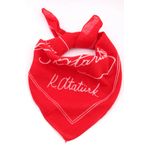 indirimsepeti Atatürk Imzalı Kare Bandana Fular %100 Cotton Kırmızı