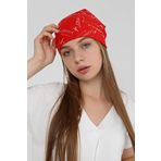 indirimsepeti Atatürk Imzalı Kare Bandana Fular %100 Cotton Pamuk Ipliğinden Kırmızı