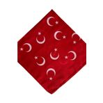 indirimsepeti Türk Bayrağı Ay Yıldız Desenli Kırmızı Renk Çok Amaçlı Bandana Fular %100 Cotton