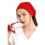 indirimsepeti Yaza Özel Desensiz Kırmızı Pamuklu Bandana Fular Saç Toplama & Aksesuar Gezi Tur Aktivite