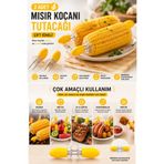 indirimsevinci 2 Adet Mısır Koçanı Tutacağı Çift İğneli Silikon Saplı Çok Amaçlı Barbekü Aksesuarı