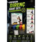 indirimsevinci Direnç Bant Seti 5'li Pilates, Fitness, Squat, Kas Geliştirme Lastiği ve Evde Spor Egzersiz Bandı