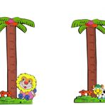 İndirimsmart Boy Ölçer Sticker Bebek Çocuk Odası Boy Cetveli Zürafa Fil Aslan Kuş Çiçek Duvar Süsü Etiket Stiker (Model 15-16)