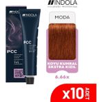 Indola Pcc 6.66X 60ML Koyu Kumral Extra Yoğun Kızıl Saç BOYASI-10LU