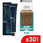 Indola Pcc 8.0 + 60ML Yoğun Açık Kumral Saç Boyası -30'lu