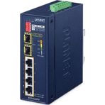 Industrial 4-Port 10/100TX 802.3at PoE + 2-Port 1000X SFP Ring Ethernet Switch TdrTR