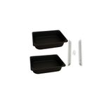 Industrial Living 2’li Siyah Plastik Çekmece Organizer Seti, Masa ve Dolap Içi Düzenleyici Kutular (41X30X10 Cm)