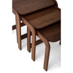 İNEGÖL FIRSAT Retro Modern 3’lü Zigon Sehpa – Kavisli Ahşap Tasarım