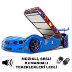İnegöl'den Eve Gt1 - Bazalı - Bmw - Arabalı Yatak, Mavi - 207 x 105 cm