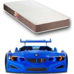 İnegöl'den Eve Gt1 - Yataklı - Bmw - Arabalı Yatak, Siyah - Mavi - 207 x 105 cm
