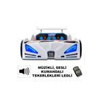 inegoldeneve BUGATTI - Arabalı yatak, Araba yatak , Full Işıklı, Kumandalı, Sesli, Tekerleri ledli