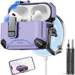 Inesore AirPods Pro 2./1. Nesil Telefon Standı ve Temizleme Kitiyle Uyumlu Kılıf Kapağı, Magsafe ile Uyumlu, iPod Pro Şarj Kılıfı için Manyetik Otomatik Kilit (USB-C/Yıldırım Kablosu)