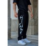 Inferno Streak - Erkek Siyah Eşofman Altı Lastikli Paça Rahat Kesim Cepli Jogger (XL)