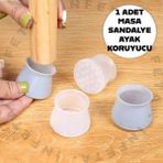 İnfeta 1 Adet Masa ve Sandalye Ayak Koruyucu Zemin Koruyucu Kaydırmaz Beyaz Silikon Zemin Koruyucu