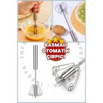 İnfeta Çelik Basmalı Otomatik Manuel Çırpıcı - Bas Bırak Metal El Mikseri Çırpıcı