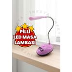 İnfeta Led Masa Lambası Ders Çalışma Kitap Okuma Lambası Pilli Başucu Lamba (Karışık Renk)