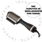 İnfeta Sinbo SHD-1731 Saç Şekillendirici ve Saç Düzleştirici Fön Tarağı Seramik Üflemeli 3 Kademe Saç Kurutma