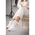infinite8 Infinite Kadın Erkek Günlük Genç Sneaker, Ortopedikyürüyüş Ayakkabısı Beyaz Gold