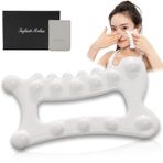 InfiniteRelax Gelişmiş Seramik Gua Sha Yüz Aracı, Kadın Erkek için Cilt Bakımı, Yüz Vücut Guasha Masaj Aleti (Yüz Masajı)