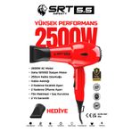 INFINITY 2500 W Fön Makinesi & Saç Kurutma Turbo Professional Seri 2.5m Uzun Kablolu İtalyan Motor Kırmızı