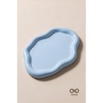 Infinity Art Studio Mineral Beton Dalgalı Bulut Tabak Dekoratif Tepsi • Vernik Kaplı • El Yapımı • Blanc