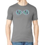 Infinity DNA Minimalist Biyoloji Bilim Sembolü Bisiklet Yaka Erkek Tişört, gri, XXL