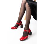infon shoes creation İNF-40450 Kırmızı Rugan Günlük Arkası Açık Topuklu Ayakkabı