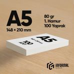 İnformal Fotokopi Kağıdı Premium Kalite A5 80 Gr 100 Yaprak