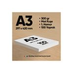 İnformal Yayınları İnformal Baskı Kağıdı Premium Kalite A3 300 gr Parlak Kuşe(Mürekkep püskürtmeli için) 100 Adet 1.Hamur