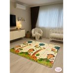Infotıme Hobby Happy Deer Katlanır Oyun Matı, 2 Si Bir Arada Ister (Düz) Ister (Çit Kenarlı Havuz) Özellikli 120*180-0,7MM - 120 x 180 cm - Haki