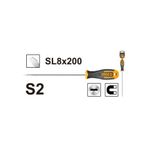 İngco ING-HS688200 Endüstriyel Mıknatıslı Düz 8 mm Tornavida