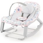 Ingenuity Keep Cosy 3'ü 1 Arada Grow With Me Titreşimli Ana Kucağı ve Bebekten Yürümeye Başlayan Çocuk Salıncak - Burst (Pembe), Yeni Doğan ve Üzeri - Gri