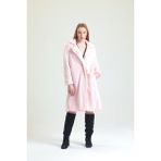 Ingiliz Yaka Peluş Kürk Manto - Toz Pembe - 52