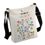 İngilizce Crossbody Çanta İngilizce Lover Hediye İngilizce Öğretmen Hediye İngilizce Büyük Hediye İngilizce Öğrenci Mezuniyet Hediyesi, İngilizce Çanta