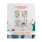 Ingilizce Okul Öncesi - Ilköğretim Çocuk 4'lü Eğitim Seti-2 Pvc Laminasyonlu Poster 21X30 cm
