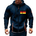 İngiltere Bayrağı Hoodies Erkekler için Zip Up Büyük Boy Sweatshirt Erkekler için Büyük Beden Erkek Kazak Cep Uzun Kollu Kas Fitness Mont Üstler, Z01 Lacivert, 3XL