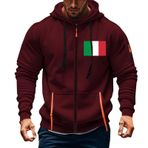 İngiltere Bayrağı Hoodies Erkekler için Zip Up Büyük Boy Sweatshirt Erkekler için Büyük Beden Erkek Kazak Cep Uzun Kollu Kas Fitness Mont Üstler, Z02 Kırmızı, S