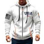 İngiltere Bayrağı Hoodies Erkekler için Zip Up Büyük Boy Sweatshirt Erkekler için Büyük Beden Erkek Kazak Cep Uzun Kollu Kas Fitness Mont Üstler, Z03 Beyaz, L