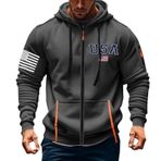 İngiltere Bayrağı Hoodies Erkekler için Zip Up Büyük Boy Sweatshirt Erkekler için Büyük Beden Erkek Kazak Cep Uzun Kollu Kas Fitness Mont Üstler, Z03 Koyu Gri, XXL