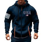 İngiltere Bayrağı Hoodies Erkekler için Zip Up Büyük Boy Sweatshirt Erkekler için Büyük Beden Erkek Kazak Cep Uzun Kollu Kas Fitness Mont Üstler, Z03 Lacivert, XXL