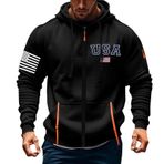 İngiltere Bayrağı Hoodies Erkekler için Zip Up Büyük Boy Sweatshirt Erkekler için Büyük Beden Erkek Kazak Cep Uzun Kollu Kas Fitness Mont Üstler, Z03 Siyah, L