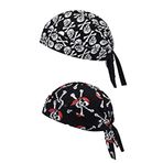 INGJIA 2 adet şapka, bandana, baş örtüsü, erkek koşu beresi, ter emici, nefes alan spor başlık, jant kapağı, nemi dışarı atan korsan şapkası, kuru kafa şapkası, kask astarı