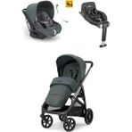 Inglesina Aptica Glam Tek El ile Açılabilen Çift Yön Bebek Arabası Yatabilen Ana Kucağı Baza 3lü Set - Emerald Green