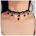 Inilbran Bohem Gerdanlık Kolye Siyah Dantelli Vintage Su Damlası Kristal Kolye Gotik Dangle Teardrop Kristal Kolye Punk Dantel Kolye Takı Kadınlar ve Kız Çocukları için Cadılar Bayramı