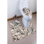 İnka Halı Antibakteriyel Yıkanabilir Kaymaz Dot Taban 3'lü Klozet Takımı (60CM x 100CM - 55CM x 60CM - 47CM x 50CM) İNKZ6001