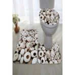 İnka Halı Antibakteriyel Yıkanabilir Kaymaz Dot Taban 3'lü Klozet Takımı (60CM x 100CM - 55CM x 60CM - 47CM x 50CM) İNKZ6013