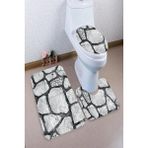 İnka Halı Antibakteriyel Yıkanabilir Kaymaz Dot Taban 3'lü Klozet Takımı (60CM x 100CM - 55CM x 60CM - 47CM x 50CM) İNKZ6015