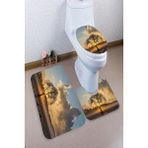 İnka Halı Antibakteriyel Yıkanabilir Kaymaz Dot Taban 3'lü Klozet Takımı (60CM x 100CM - 55CM x 60CM - 47CM x 50CM) İNKZ6018