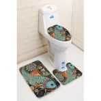 İnka Halı Antibakteriyel Yıkanabilir Kaymaz Dot Taban 3'lü Klozet Takımı (60CM x 100CM - 55CM x 60CM - 47CM x 50CM) İNKZ6024